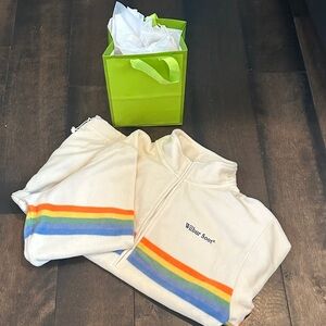 Wilbur Soot Cream Zip-Up Jacket with Rainbow Stripes